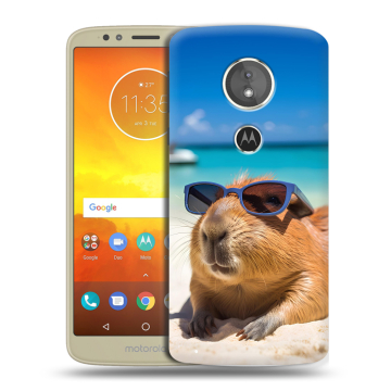 Силиконовый чехол на Motorola Moto E5 с принтом Капибара