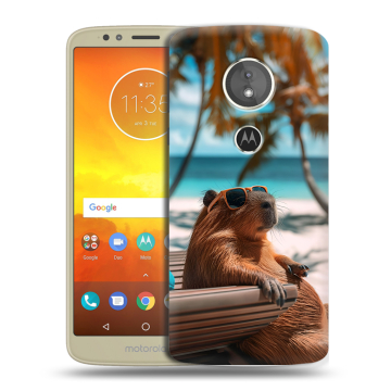 Силиконовый чехол на Motorola Moto E5 с принтом Капибара