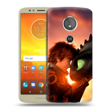 Силиконовый чехол на Motorola Moto E5 с принтом Как приручить дракона