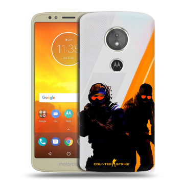 Силиконовый чехол на Motorola Moto E5 с принтом Контер страйк Counter strike