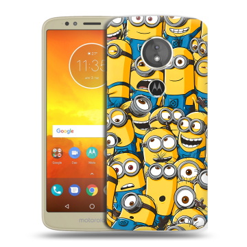 Силиконовый чехол на Motorola Moto E5 с принтом Миньоны
