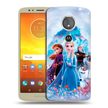 Силиконовый чехол на Motorola Moto E5 с принтом Холодное сердце Frozen