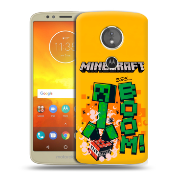 Силиконовый чехол на Motorola Moto E5 с принтом Майнкрафт Minecraft
