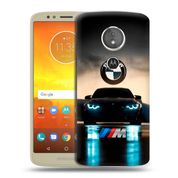 Силиконовый чехол на Motorola Moto E5 с принтом БМВ BMW Силиконовый чехол на Motorola Moto E5 с принтом БМВ BMW
