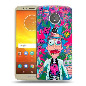 Силиконовый чехол на Motorola Moto E5 с принтом Рик и Морти Rick Morty