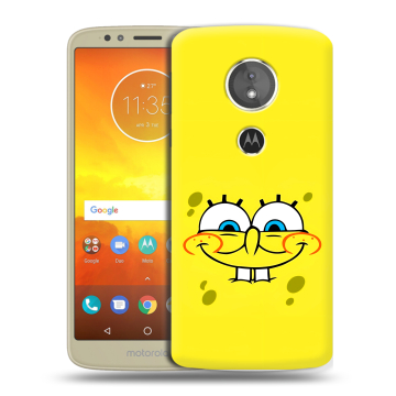 Силиконовый чехол на Motorola Moto E5 с принтом спанчбоб спанч боб