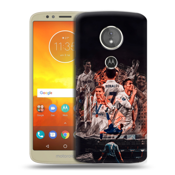Силиконовый чехол на Motorola Moto E5 с принтом Реал Роналдо Real Ronaldo