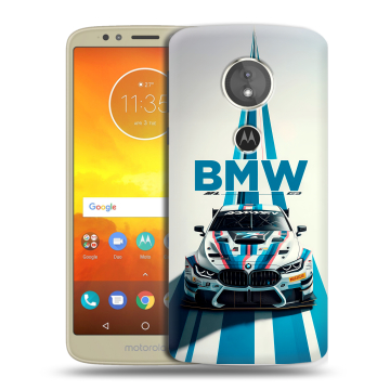 Силиконовый чехол на Motorola Moto E5 с принтом БМВ BMW