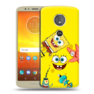 Силиконовый чехол на Motorola Moto E5 с принтом Спанч боб Спанчбоб