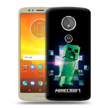 Силиконовый чехол на Motorola Moto E5 с принтом Майнкрафт Minecraft
