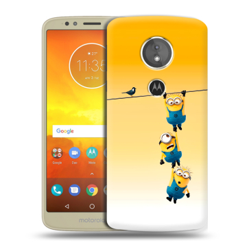 Силиконовый чехол на Motorola Moto E5 с принтом Миньоны