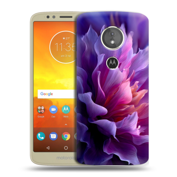 Силиконовый чехол на Motorola Moto E5 с принтом женский цветы