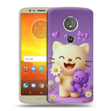 Силиконовый чехол на Motorola Moto E5 с принтом для девочек