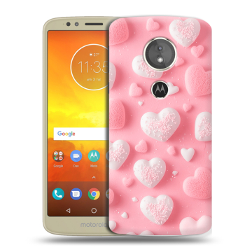 Силиконовый чехол на Motorola Moto E5 с принтом Сердечки