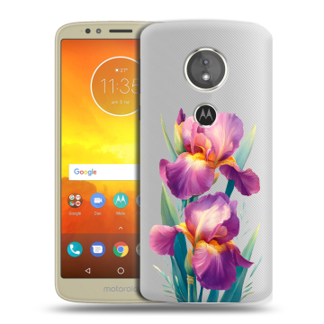 Силиконовый чехол на Motorola Moto E5 с принтом Цветы орхидеи