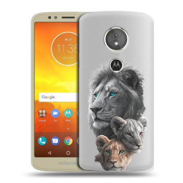 Силиконовый чехол на Motorola Moto E5 с принтом Львы