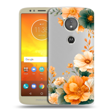 Силиконовый чехол на Motorola Moto E5 с принтом Цветы принт