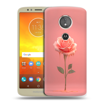 Силиконовый чехол на Motorola Moto E5 с принтом Розовая роза