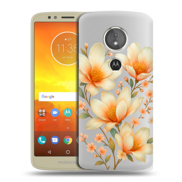 Силиконовый чехол на Motorola Moto E5 с принтом Цветы