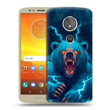 Силиконовый чехол на Motorola Moto E5 с принтом Медведь
