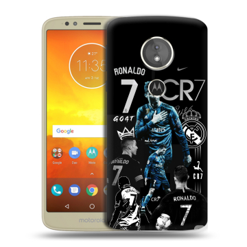 Силиконовый чехол на Motorola Moto E5 с принтом Реал Роналдо