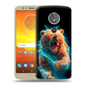 Силиконовый чехол на Motorola Moto E5 с принтом Медведь