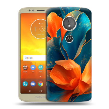Силиконовый чехол на Motorola Moto E5 с принтом Цветы