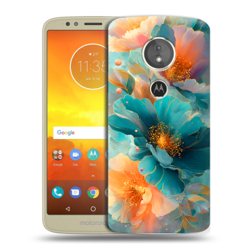 Силиконовый чехол на Motorola Moto E5 с принтом Цветы