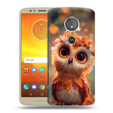 Силиконовый чехол на Motorola Moto E5 с принтом Милая сова