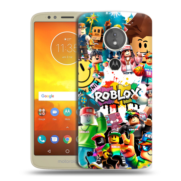Силиконовый чехол на Motorola Moto E5 с принтом Roblox Роблокс Силиконовый чехол на Motorola Moto E5 с принтом Roblox Роблокс