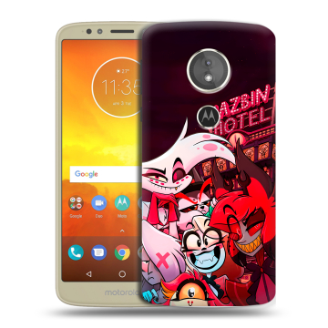 Силиконовый чехол на Motorola Moto E5 с принтом Hazbin Hotel Отель Хазбин