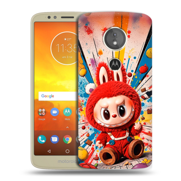 Силиконовый чехол на Motorola Moto E5 с принтом Labubu Лабубу