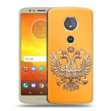 Силиконовый чехол на Motorola Moto E5 с принтом Герб Флаг России