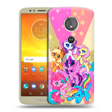Силиконовый чехол на Motorola Moto E5 с принтом My little pony Дружба чудо