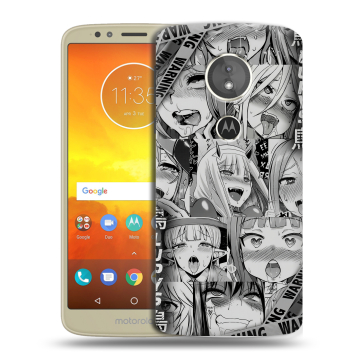 Силиконовый чехол на Motorola Moto E5 с принтом Ahegao Ахегао Аниме