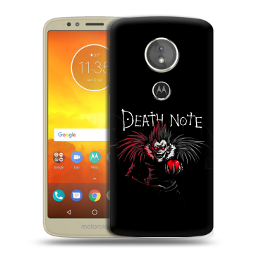 Силиконовый чехол на Motorola Moto E5 с принтом Death note Тетрадь смерти