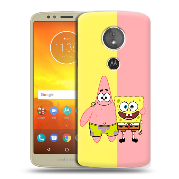 Силиконовый чехол на Motorola Moto E5 с принтом Спанч боб Спанчбоб