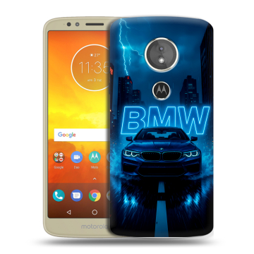 Силиконовый чехол на Motorola Moto E5 с принтом BMW БМВ