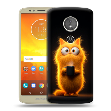 Силиконовый чехол на Motorola Moto E5 с принтом Смешной кот