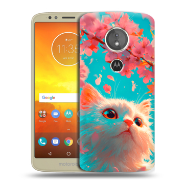 Силиконовый чехол на Motorola Moto E5 с принтом Красивый кот