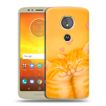 Силиконовый чехол на Motorola Moto E5 с принтом Милые котята