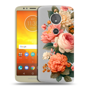 Силиконовый чехол на Motorola Moto E5 с принтом цветы