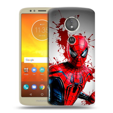 Силиконовый чехол на Motorola Moto E5 с принтом Spiderman Человек паук
