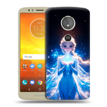 Силиконовый чехол на Motorola Moto E5 с принтом Холодное сердце Frozen