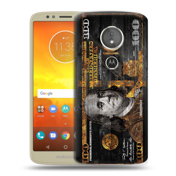 Силиконовый чехол на Motorola Moto E5 с принтом Доллар деньги