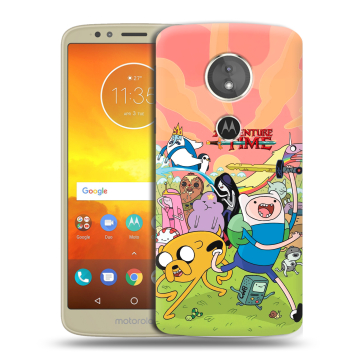 Силиконовый чехол на Motorola Moto E5 с принтом Adventure time Время приключений