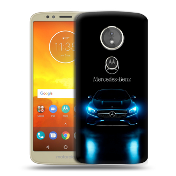 Силиконовый чехол на Motorola Moto E5 с принтом Mercedes Мерседес