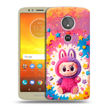 Силиконовый чехол на Motorola Moto E5 с принтом Labubu Лабубу