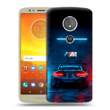 Силиконовый чехол на Motorola Moto E5 с принтом BMW БМВ