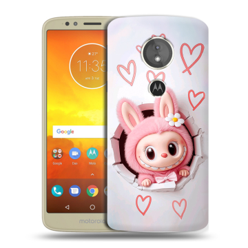 Силиконовый чехол на Motorola Moto E5 с принтом Labubu Лабубу